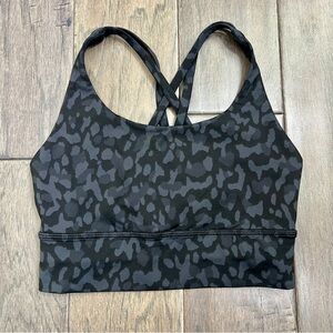 Lululemon Energy Bra *Long Line Formation Camo Deep Coal Multi